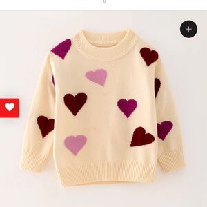 Heart Patterned Cream Sweater